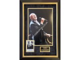 Phil Collins Genesis large signed genuine signature autograph display. COA UACC