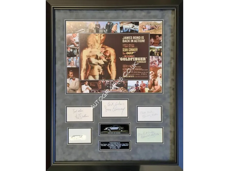 James Bond Goldfinger authentic genuine signed autograph display COA UACC James Bond Goldfinger authentic genuine signed autograph display COA UACC