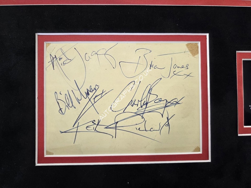 The Rolling Stones music authentic signed signature autograph display. COA UACC The Rolling Stones music authentic signed signature autograph display. COA UACC