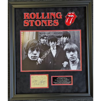 The Rolling Stones music authentic signed signature autograph display. COA UACC
