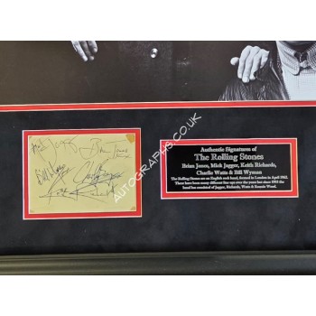 The Rolling Stones music authentic signed signature autograph display. COA UACC The Rolling Stones music authentic signed signature autograph display. COA UACC