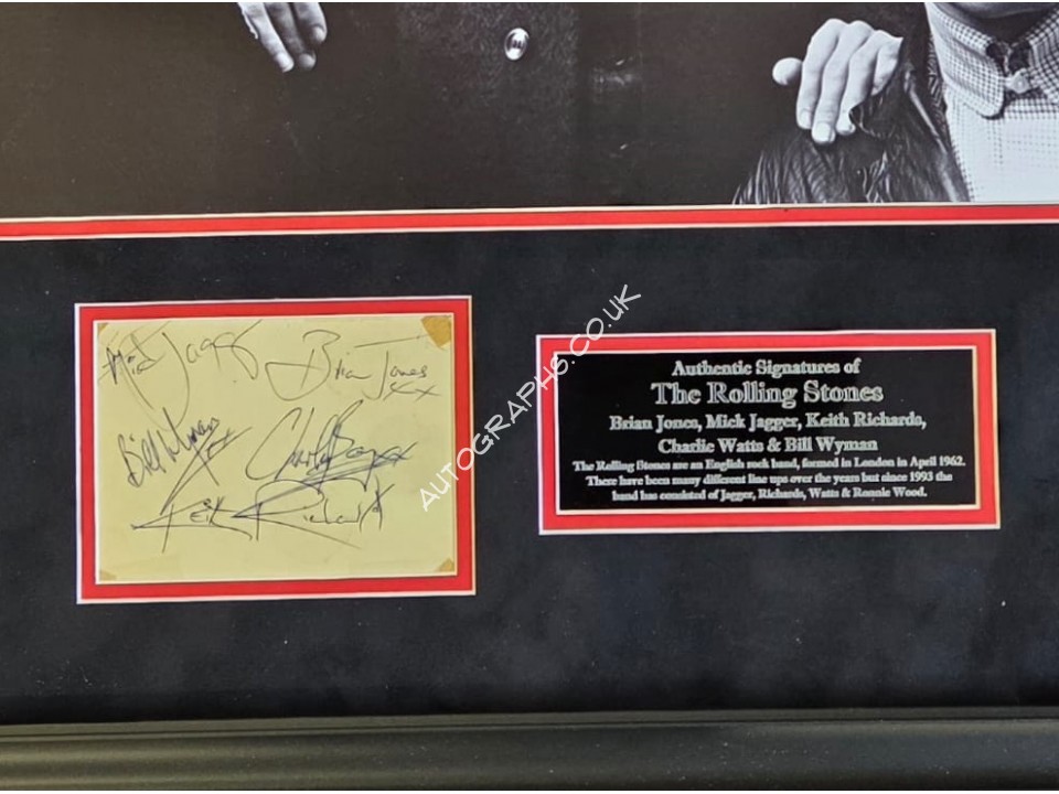 The Rolling Stones music authentic signed signature autograph display. COA UACC The Rolling Stones music authentic signed signature autograph display. COA UACC