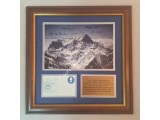 EDMUND HILLARY MULTI SIGNED MOUNT EVEREST DISPLAY WITH TENZING