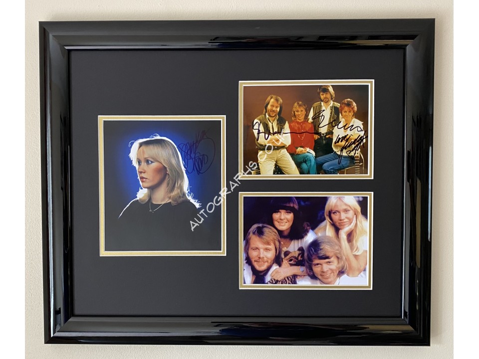 ABBA Group Signed Display Agnetha Faltskog Frida Benny Bjorn