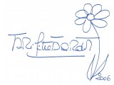Brigitte Bardot Signed 6x4 Card With Drawn Flower