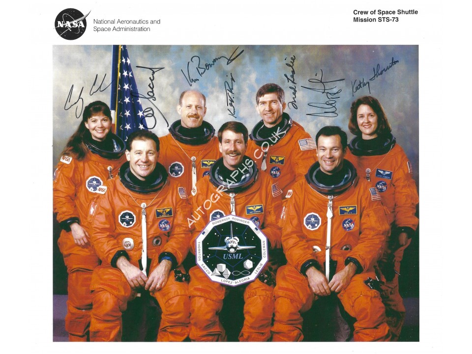 Space Shuttle STS 73 Crew Signed 8x10 NASA Lithograph