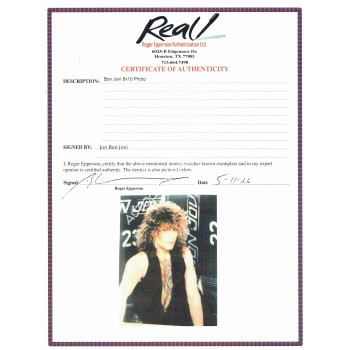 Jon Bon Jovi Signed Photograph Jon Bon Jovi Signed Photograph