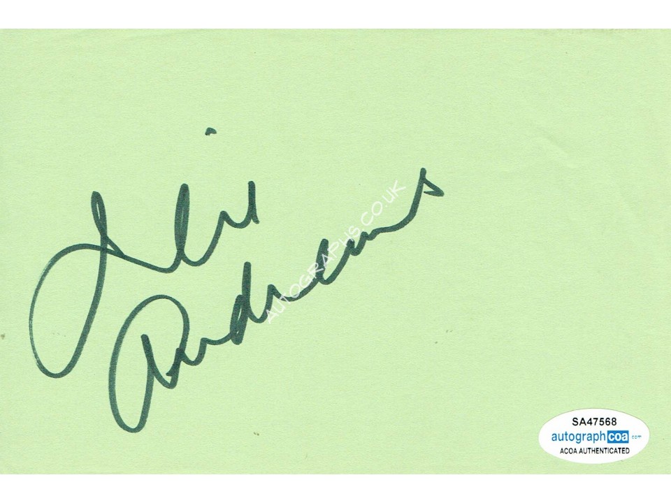 Julie Andrews Signed Album Page Julie Andrews Signed Album Page