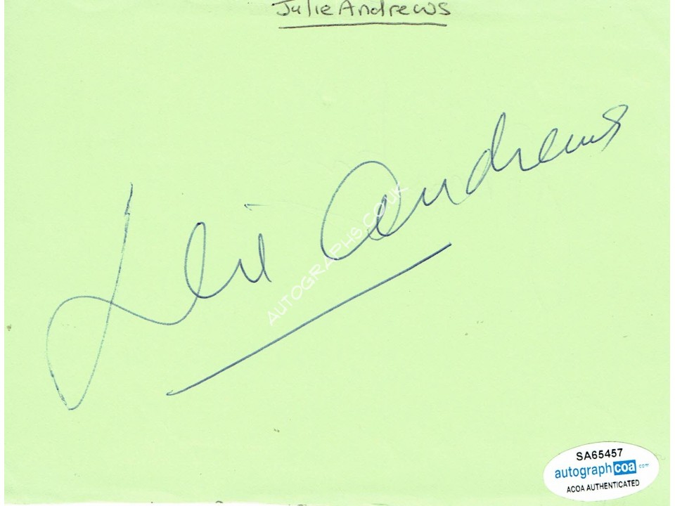 Julie Andrews Signed Album Page Julie Andrews Signed Album Page