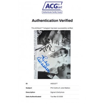 Phil Collins and Julie Walters Signed Photograph Phil Collins and Julie Walters Signed Photograph