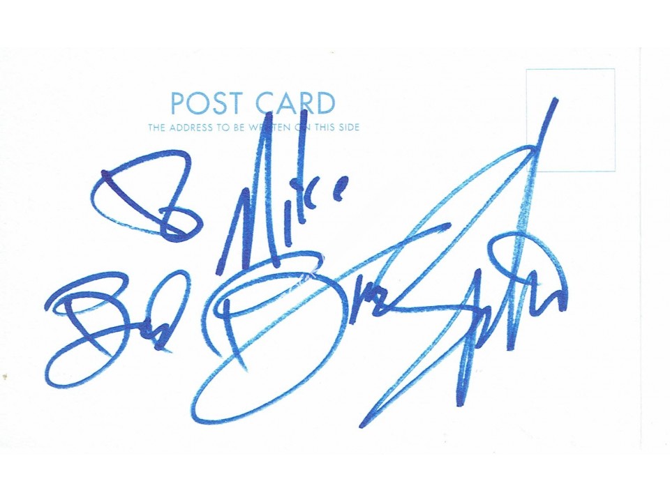 Bruce Springsteen Signed Postcard Bruce Springsteen Signed Postcard