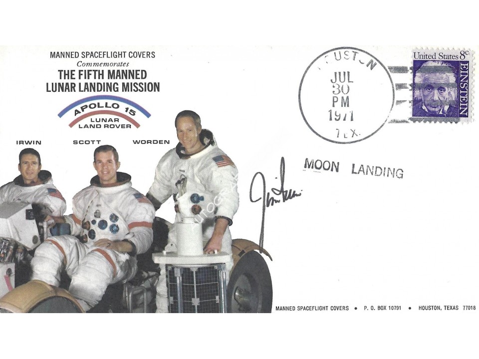 Jim Irwin Apollo 15 Signed Postal Cover