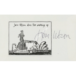 Jorn Utzon Signed Cartoon - Sydney Opera House