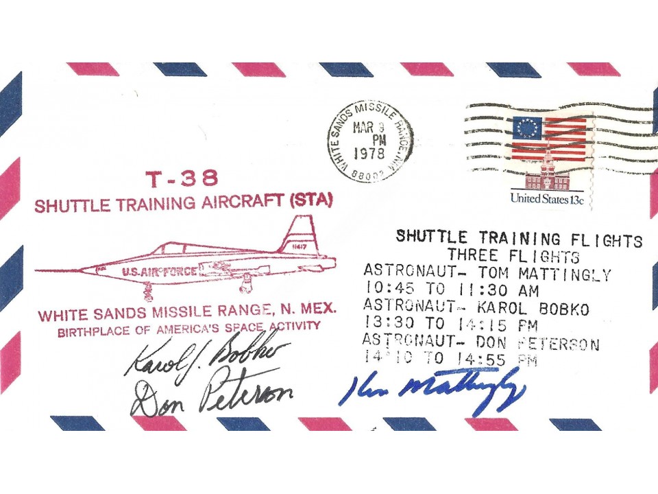 Ken Mattingly Signed Space Shuttle Training Postal Cover STS 4  Apollo 16