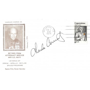 Charles Pete Conrad Apollo 12 Signed NASA Retirement Postal Cover