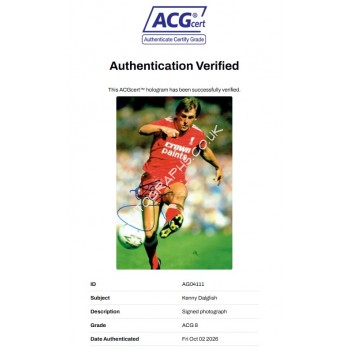Kenny Dalglish Signed Photograph Kenny Dalglish Signed Photograph