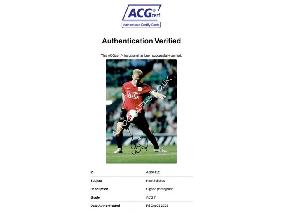 Paul Scholes Signed Photograph Paul Scholes Signed Photograph