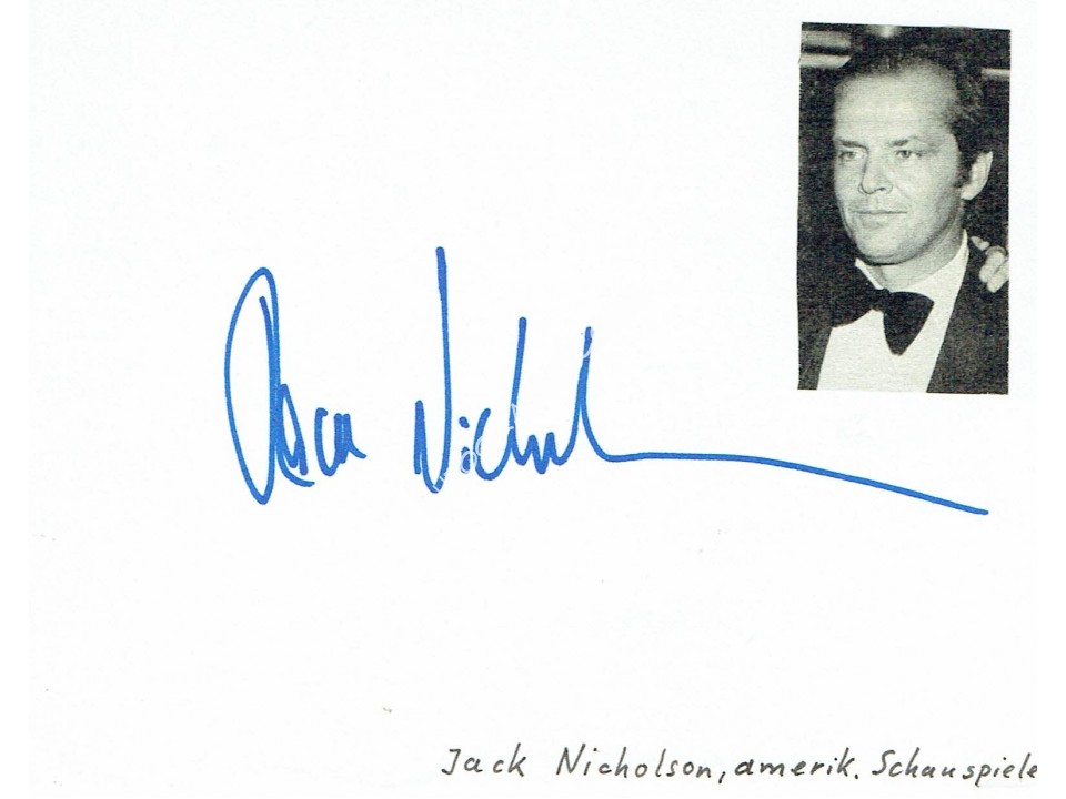 Jack Nicholson Signed Card