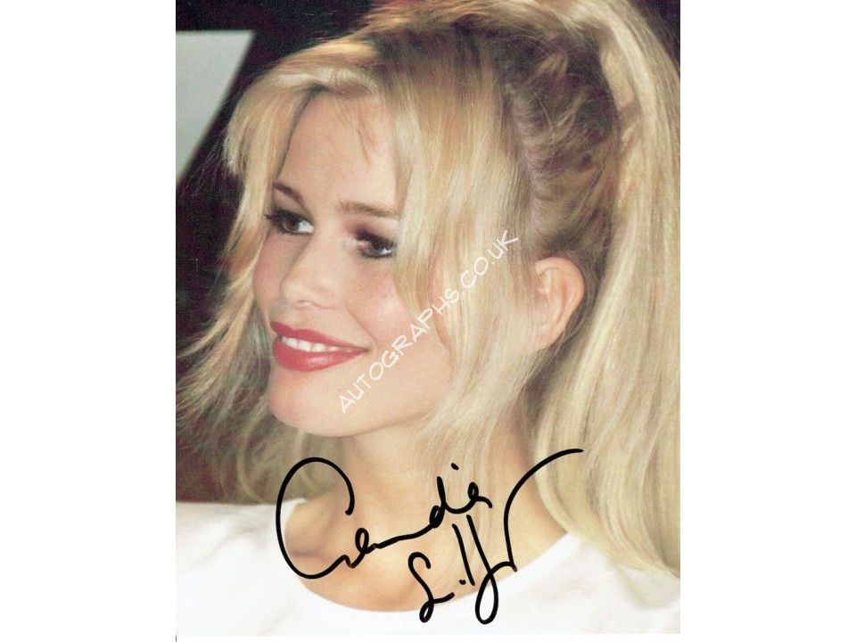 Claudia Schiffer authentic signed genuine signature. COA UACC
