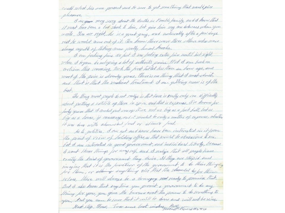 Robert Stroud authentic signed genuine signature letter. COA UACC
