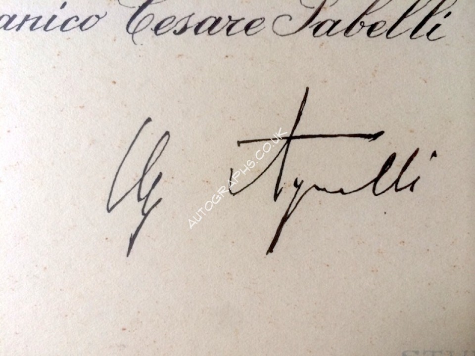 Giovanni Agnelli genuine authentic signed autograph signatures. COA UACC