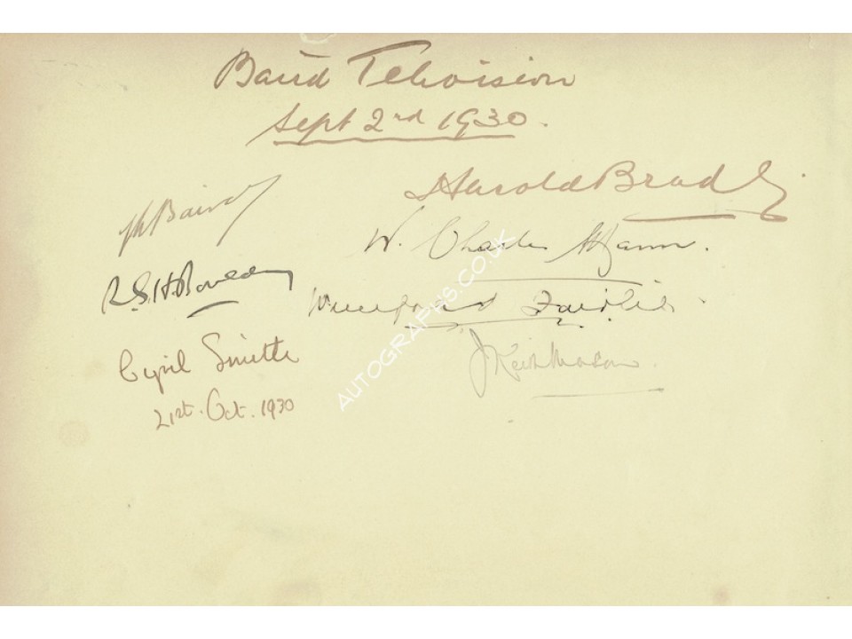 John `Logie` Baird genuine authentic signed autograph signatures. COA UACC John `Logie` Baird genuine authentic signed autograph signatures. COA UACC