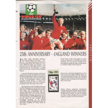 Geoff Hurst genuine signed autograph Masterfile page. COA UACC