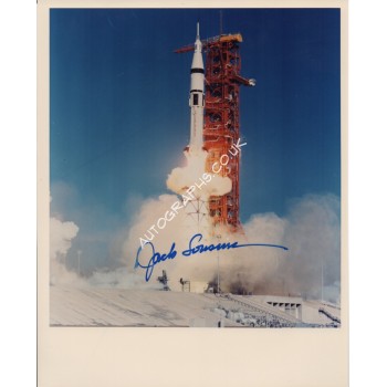 Jack Lousma Skylab launch genuine signed colour photo. COA UACC