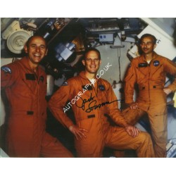 Jack Lousma with Skylab crew authentic signed photo.. COA UACC