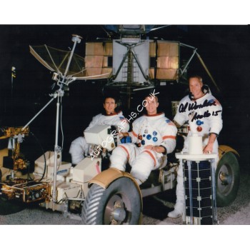 Apollo 15 crew photo signed by Al Worden. COA UACC