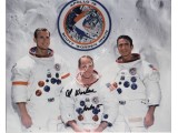 Apollo 15 WSS crew photo signed by Worden authentic genuine signature.. COA UACC