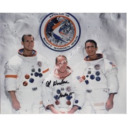 Apollo 15 WSS crew photo signed by Worden authentic genuine signature.. COA UACC