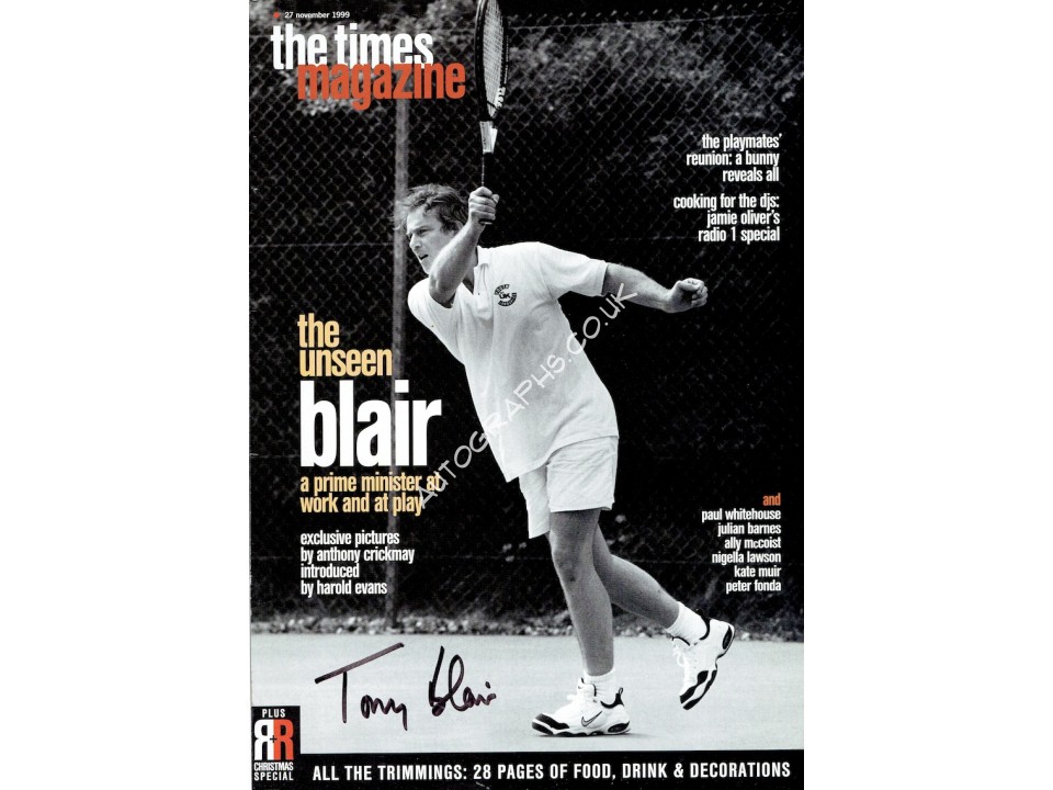 Tony Blair original authentic genuine autograph signed photo. COA UACC Tony Blair original authentic genuine autograph signed photo. COA UACC