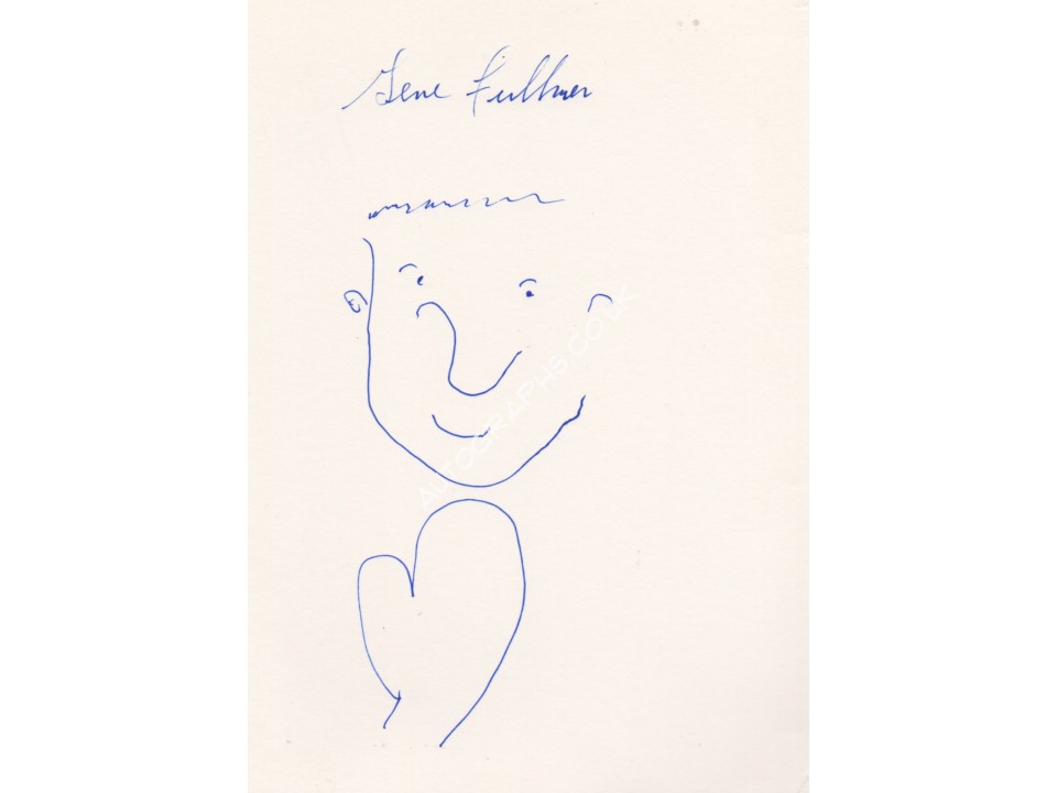 Boxing Gene Fullmer signed original genuine autograph authentic sketch. COA UACC