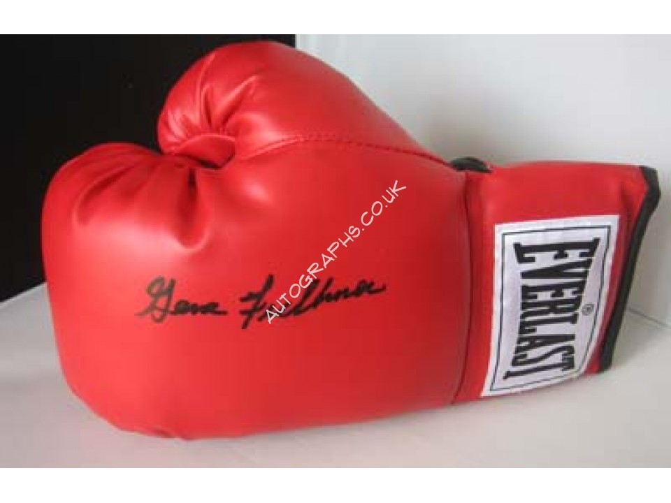 Boxing Gene Fullmer signed original genuine autograph authentic glove. COA UACC