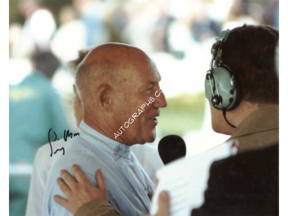 Stirling Moss original authentic genuine autograph signed photo. COA UACC Stirling Moss original authentic genuine autograph signed photo. COA UACC