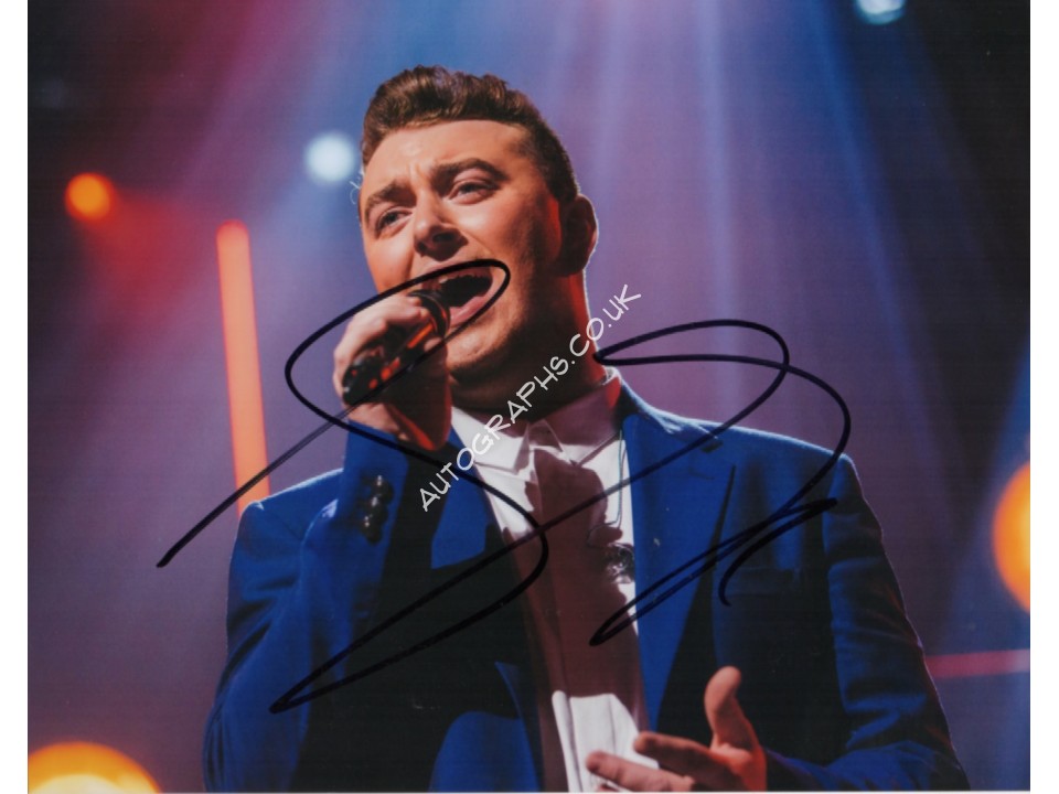 Sam Smith James Bond authentic signed autograph colour photo. COA UACC Sam Smith James Bond authentic signed autograph colour photo. COA UACC