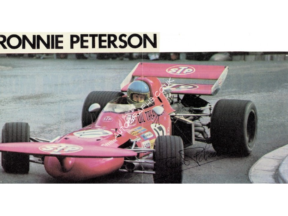 Ronnie Peterson  original authentic genuine autograph signed photo. COA UACC