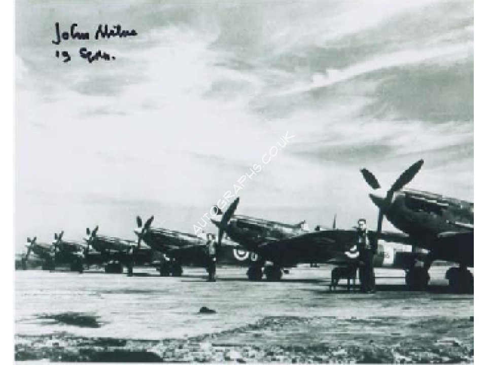 WW2 Spitfire rigger John Milne signed autograph photo 4. COA UACC