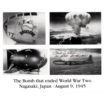 WW2 Fred Olivi Bockscar Nagasaki genuine signed autograph photo. COA UACC