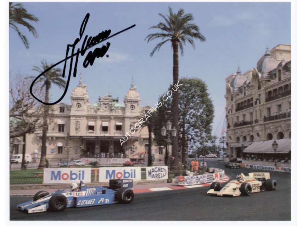 Rene Arnoux F1 Renault signature authentic genuine signed image.. COA UACC Rene Arnoux F1 Renault signature authentic genuine signed image.. COA UACC
