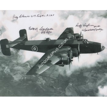 Halifax WW2 Goodman Cleaver Rusty Waughman signed authentic photo. COA UACC