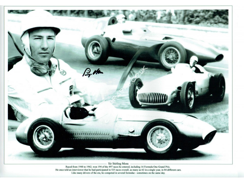 F1 Motor Racing Stirling Moss genuine signed autograph photo 6. COA UACC