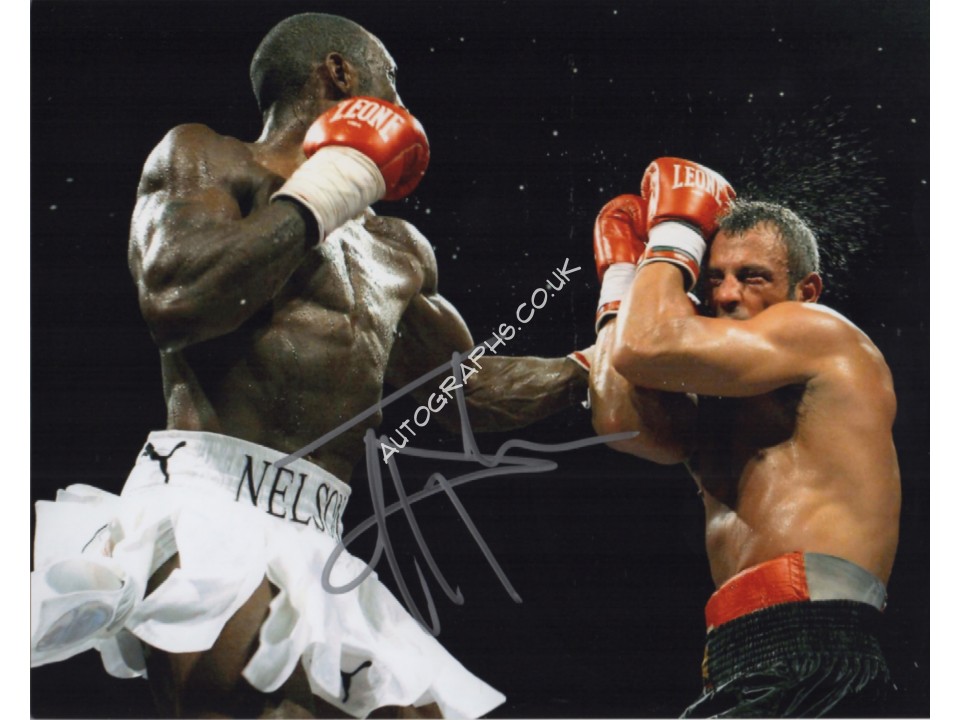 Johnny Nelson Boxing genuine signed authentic signature photo. COA UACC