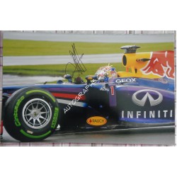 Sebastian Vettel Red Bull F1 genuine authentic signed autograph photo. COA UACC