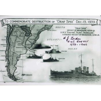 WW2 Jack London Graf Spee Exeter genuine signed autograph photo 4. COA UACC