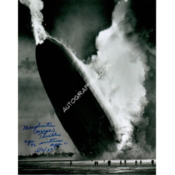 Marge Thielke Hindenburg Disaster Witness authentic signed photo. COA UACC