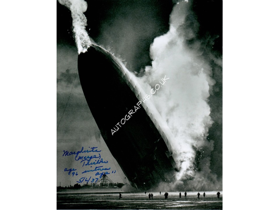 Marge Thielke Hindenburg Disaster Witness authentic signed photo. COA UACC Marge Thielke Hindenburg Disaster Witness authentic signed photo. COA UACC