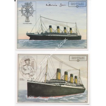 RMS Titanic authentic signed autograph postcard by Survivor Millvina Dean. COA UACC