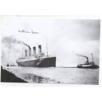 RMS Titanic authentic signed genuine autograph photo by Survivor Millvina Dean. COA UACC